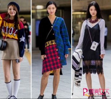 首尔时装周街拍 韩国女生的裙裝穿搭