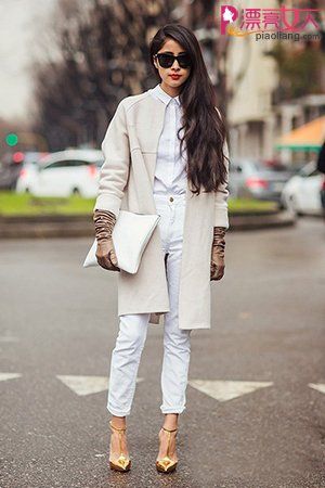  冬季白色外套不可少 优雅大方演绎欧美风