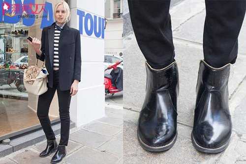  黑色短靴潮搭配 巴黎街上都这么穿