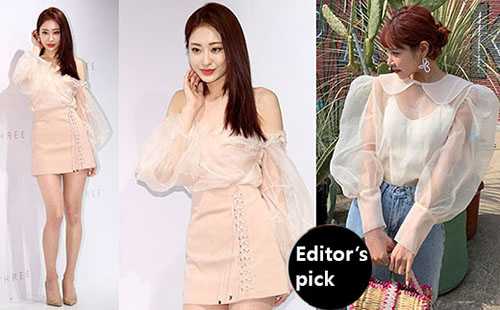  韩国女星示范夏季清新穿搭 甜美迷人