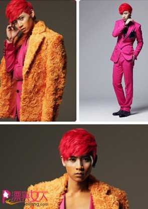 魏晨新唱片造型超酷 红色染发被追捧